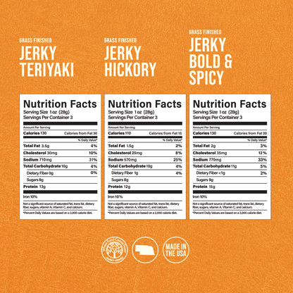 All-Natural Grass-Fed, Grass-Finished Beef Jerky