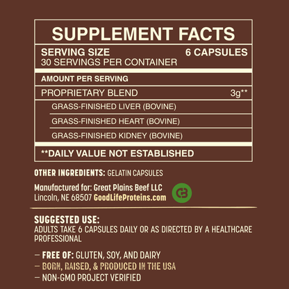 Grass-Fed Beef Organ Complex - Beef Balance